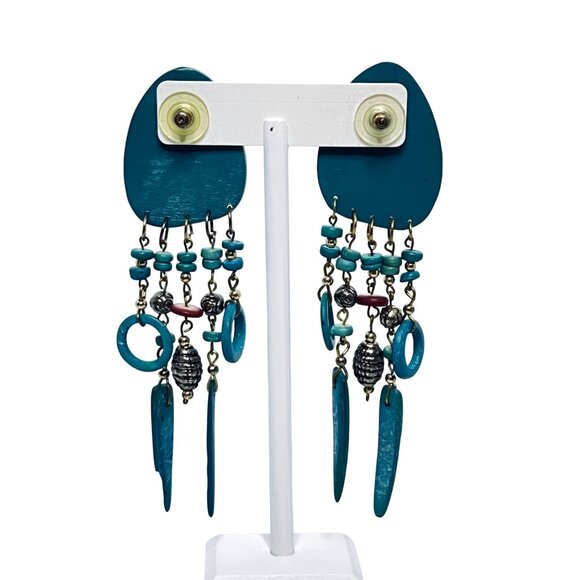 Chunky Tribal Inspired Beaded Necklace & Earrings Set (5871) - Picture 9 of 10